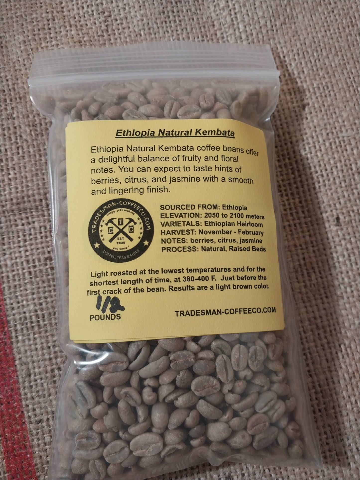 Ethiopia Natural Sidamo Coffee G1