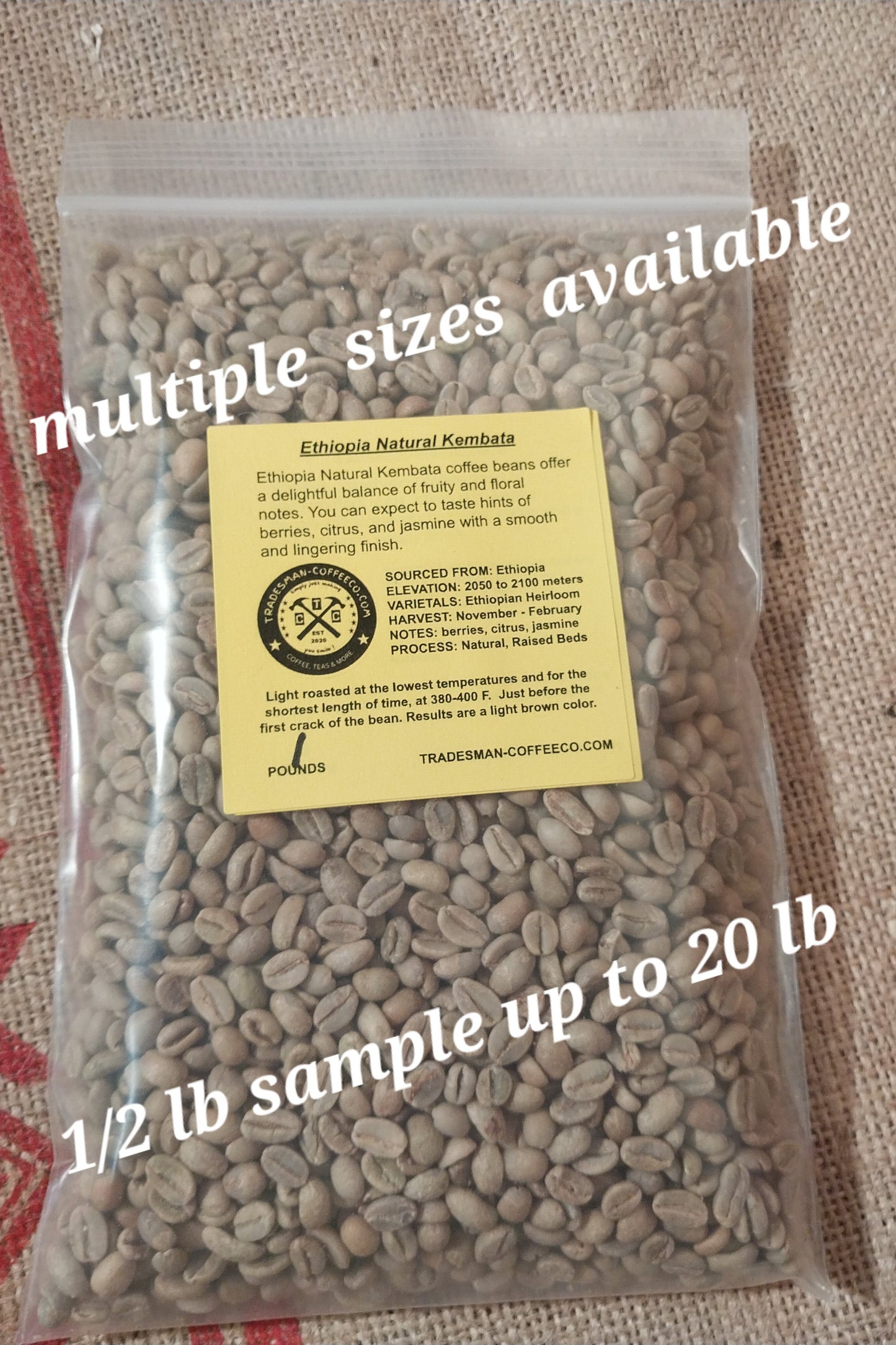 Ethiopia Natural Sidamo Coffee G1
